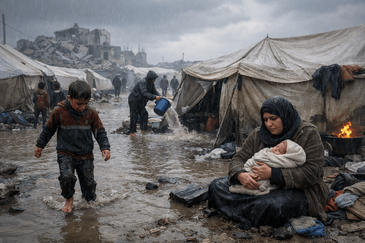 The Cold Reality: Winter Storms Compound Gaza’s Postwar Misery 