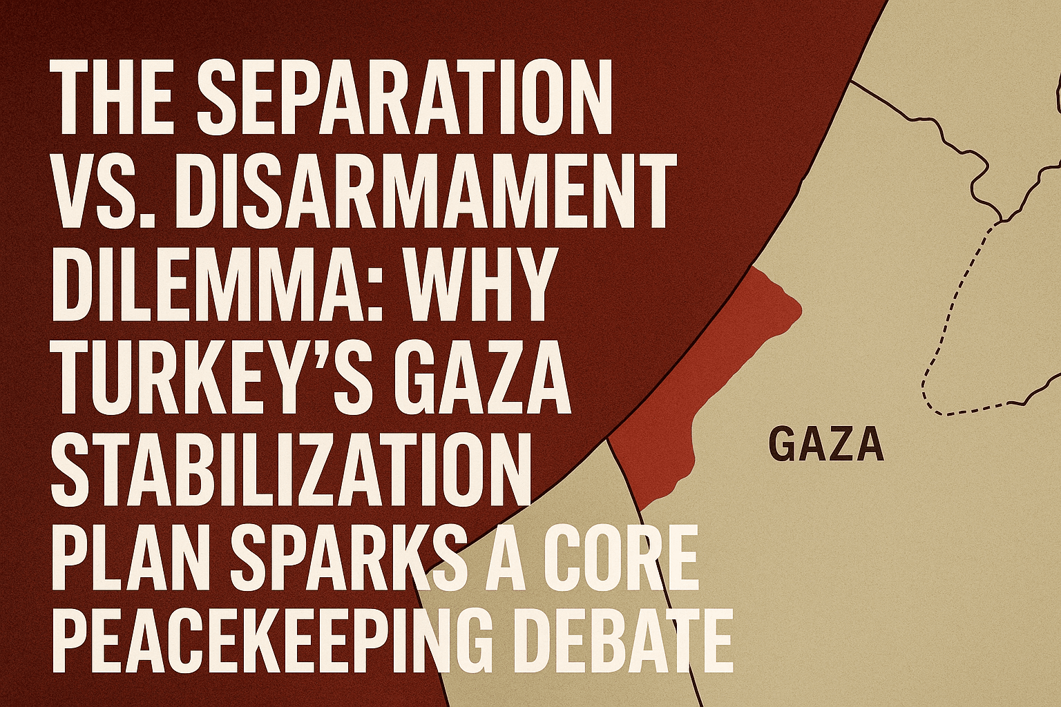 The Separation vs. Disarmament Dilemma: Why Turkey’s Gaza Stabilization Plan Sparks a Core Peacekeeping Debate 