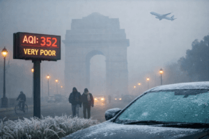 Delhi’s Dual Crisis: The Choking Grip of ‘Very Poor’ Air and Record-Breaking Cold 1 Delhi’s Dual Crisis: The Choking Grip of ‘Very Poor’ Air and Record-Breaking Cold