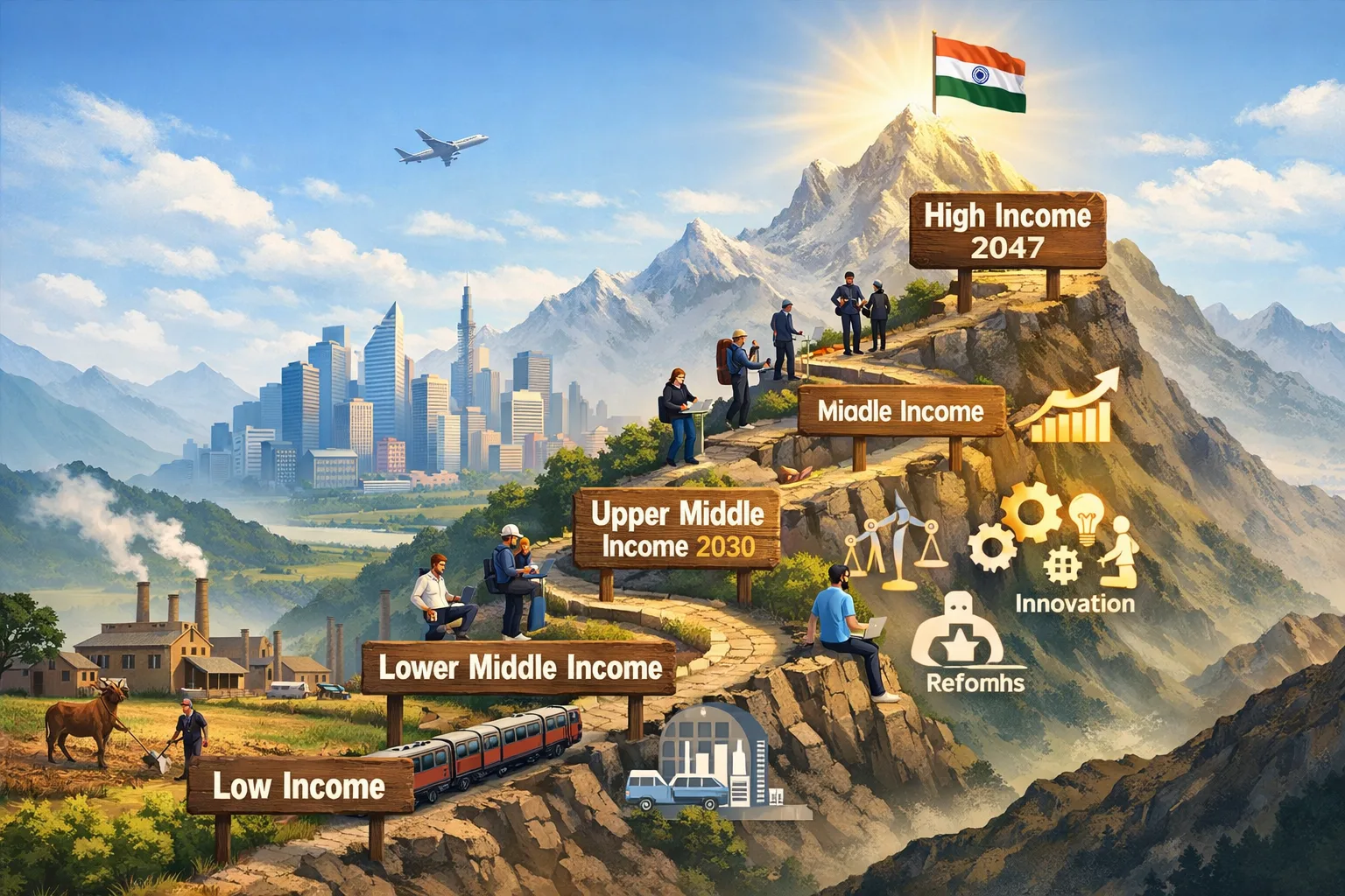 India's Economic Ascent: The Steep Path from Middle-Income to High-Income Status 