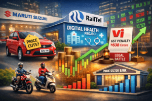Market Pulse: Strategic Moves by Maruti, RailTel Order Win, and Vi’s Legal Battle Define Trading Day 
