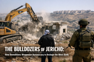 The Bulldozers of Jericho: How Demolitions Weaponize Bureaucracy to Reshape the West Bank 1 The Bulldozers of Jericho: How Demolitions Weaponize Bureaucracy to Reshape the West Bank