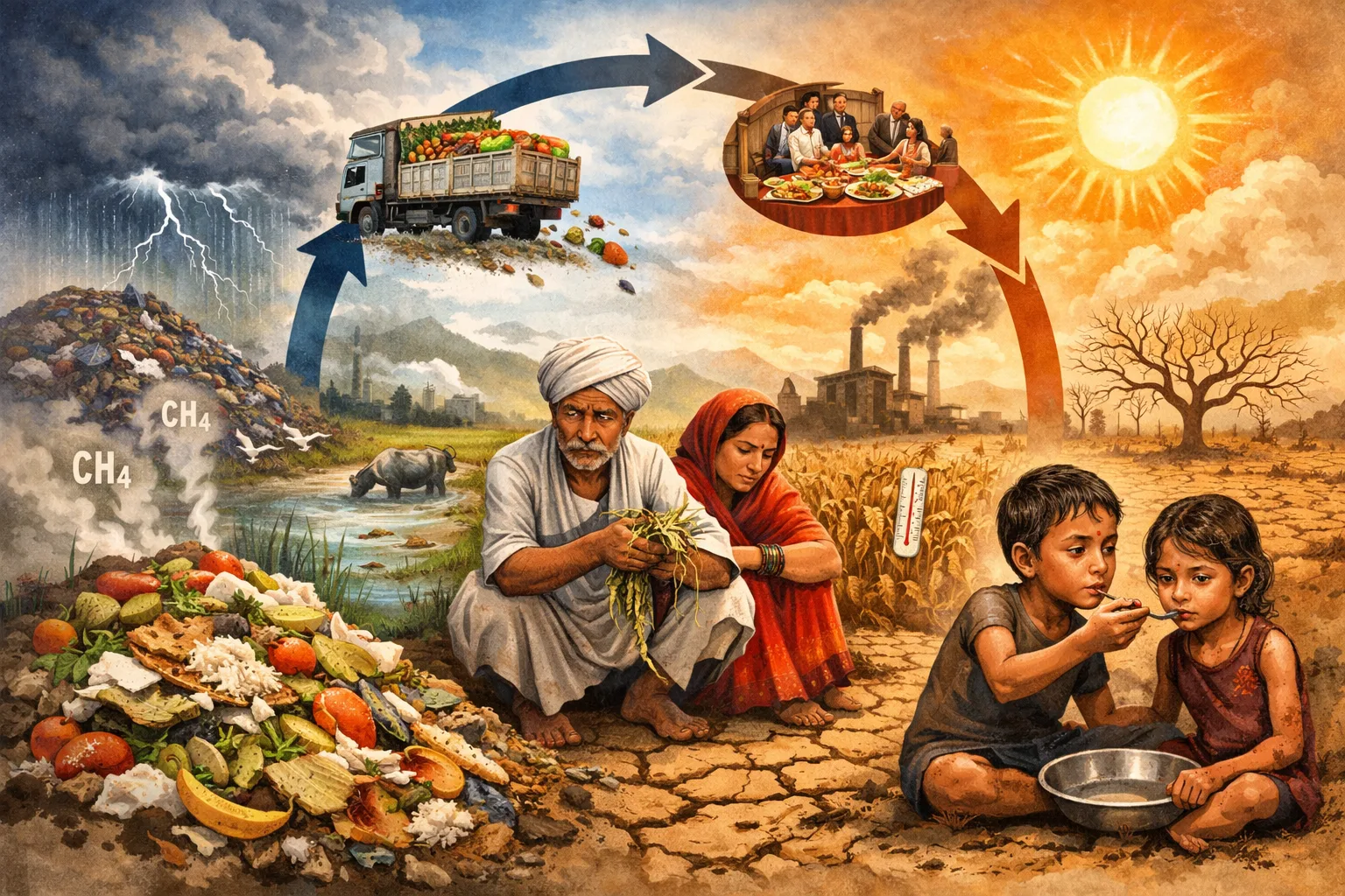 The Vicious Cycle: How India's Food Waste Feeds Climate Change and Deepens Hunger 