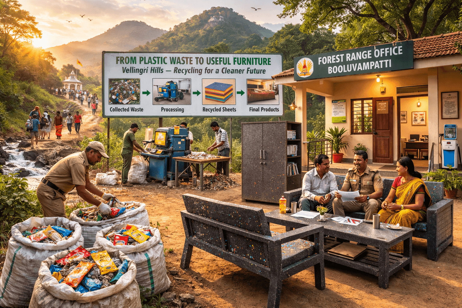 From Pilgrim Trash to Forest Treasure: How Tamil Nadu's Sacred Plastic Waste Became Office Furniture 