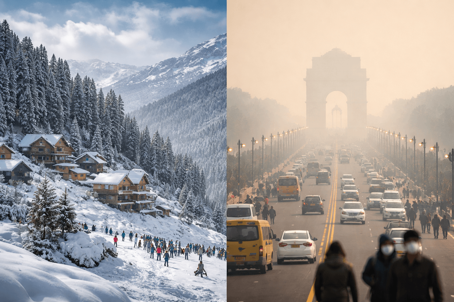 India's Weather Duality: Snow in the Hills, Smog in the Plains as Two Western Disturbances Loom 