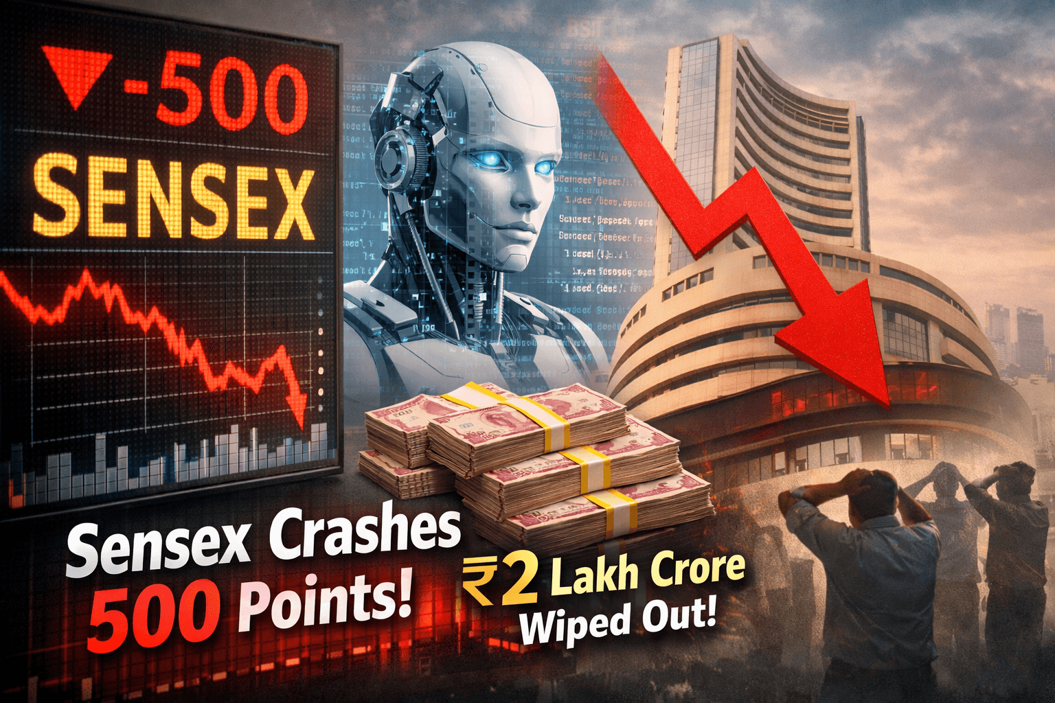Sensex Crashes 500 Points: The ‘Anthropic Shock’ Wiping Out ₹2 Lakh Crore from IT Stocks 