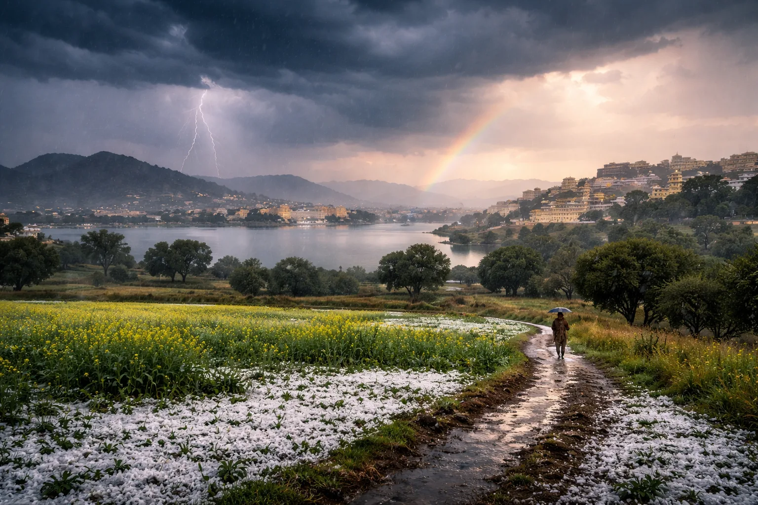 Whispers of Winter's Return: How a Western Disturbance Wove a Spell of Rain and Hail Over Rajasthan 
