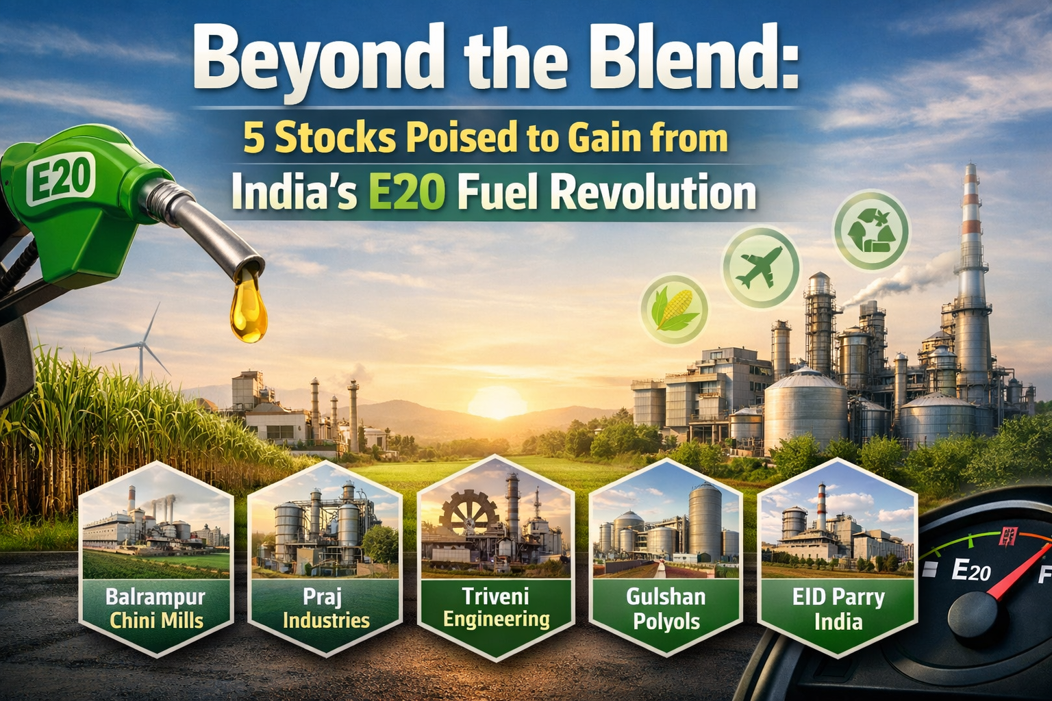 Beyond the Blend: 5 Stocks Poised to Gain from India’s E20 Fuel Revolution 