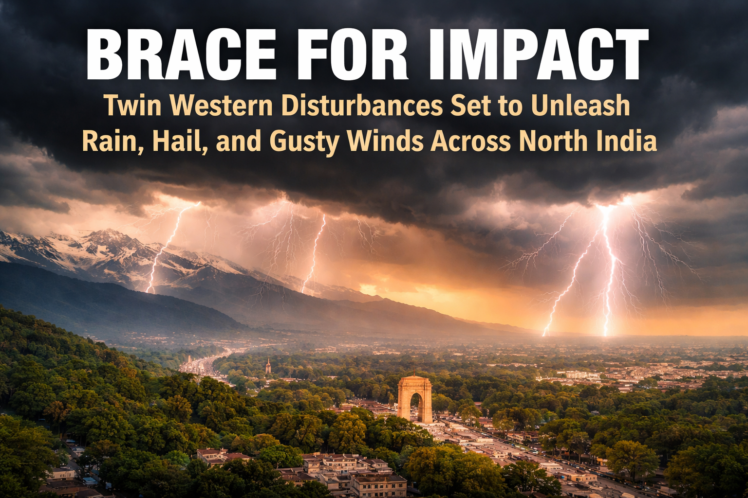 Brace for Impact: Twin Western Disturbances Set to Unleash Rain, Hail, and Gusty Winds Across North India 