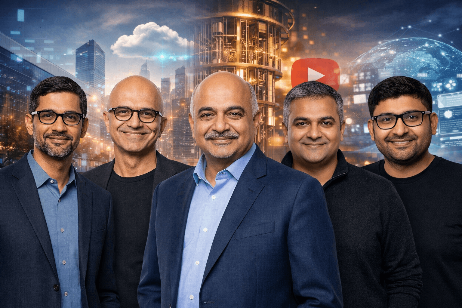 The New Architects: How Five Indian-Origin Leaders Are Redefining Global Tech Power 